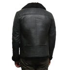 Mens Black Flying Shearling Leather Jacket