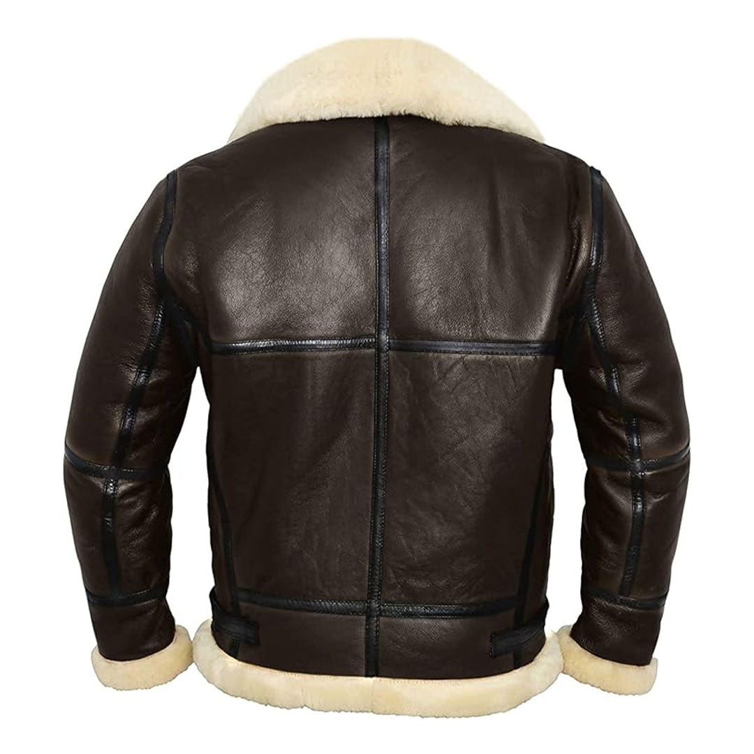 Mens Real Aviator Shearling Leather Jacket