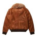 Mens B3 Brown Flying Aviator Shearling Bomber Jacket