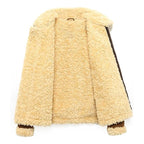 Mens Adjustable Warm Shearling Aviator Leather Jacket