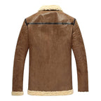 Mens Aviator Shearling Motorcycle Bomber Leather Jacket