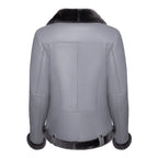 Womens Black Fur Shearling Leather Jacket