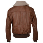 Aviator Fur Collar Leather Jacket