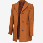 Barbara Rust Wool Coat For Women