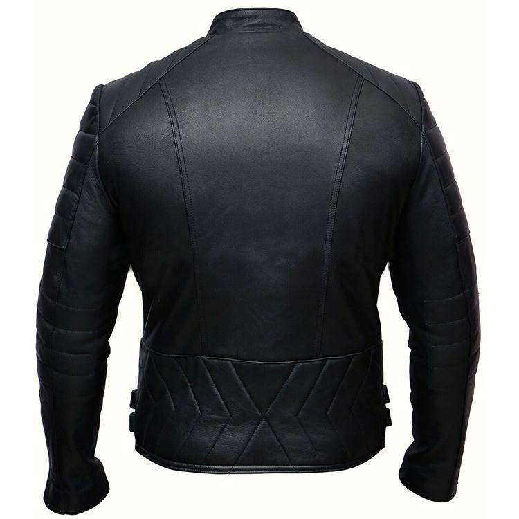 Men Biker Cross Zipper Leather Jacket
