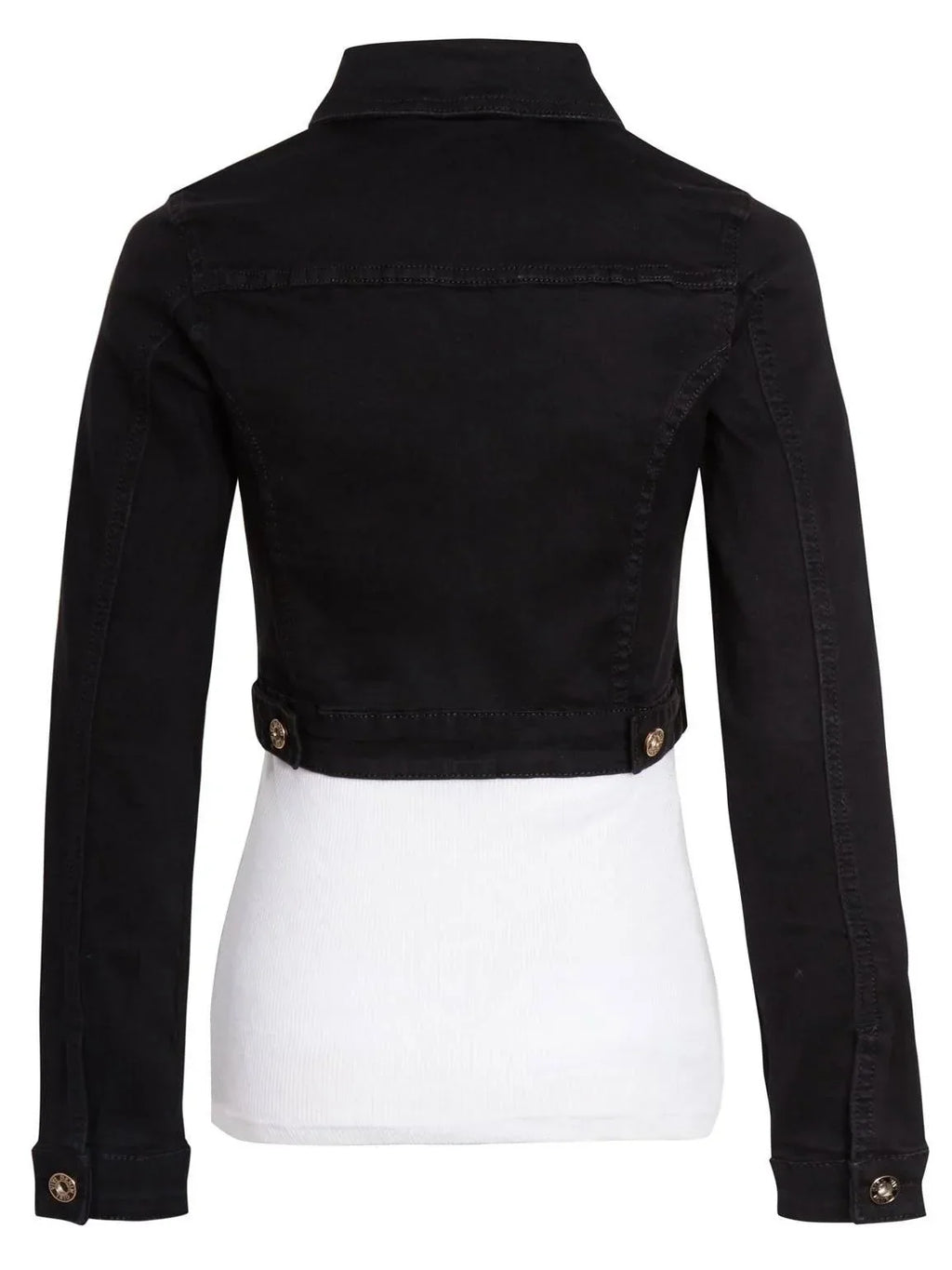 Womens Black Denim Jacket Cropped