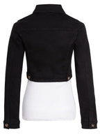 Womens Black Denim Jacket Cropped