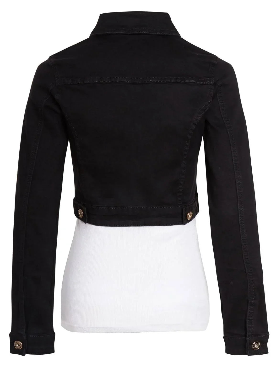 Womens Black Denim Jacket Cropped