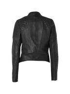 Black Flame Womens Biker Leather Jacket