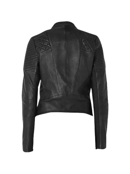 Black Flame Womens Biker Leather Jacket