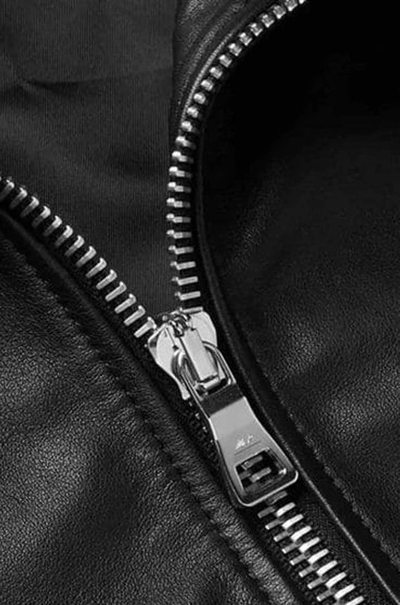 Mens Black Bomber Shearling Leather Jacket