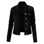 Womens Black Denim Jean Jacket