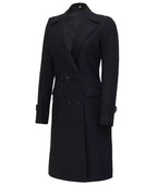 Stephany Womens Black Wool Coat