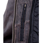 Womens Distressed Braided Leather Jacket