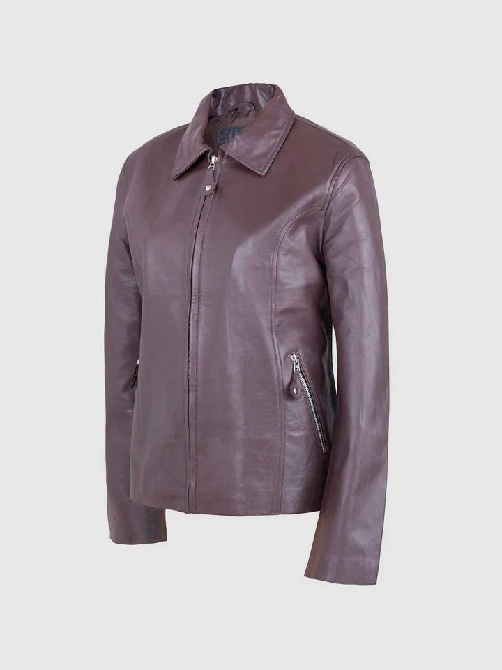 Womens Chocolate Brown Leather Jacket