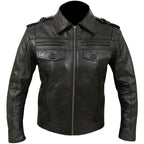 Classic Zipper Brown Leather Jacket