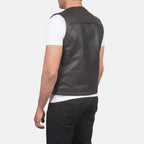 Mens Safari Brown Leather Vest