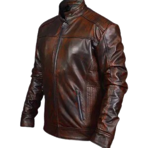 Vintage Leather Waxed Jacket for Men