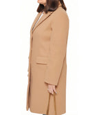 Womens Beige Knee Wool Coat