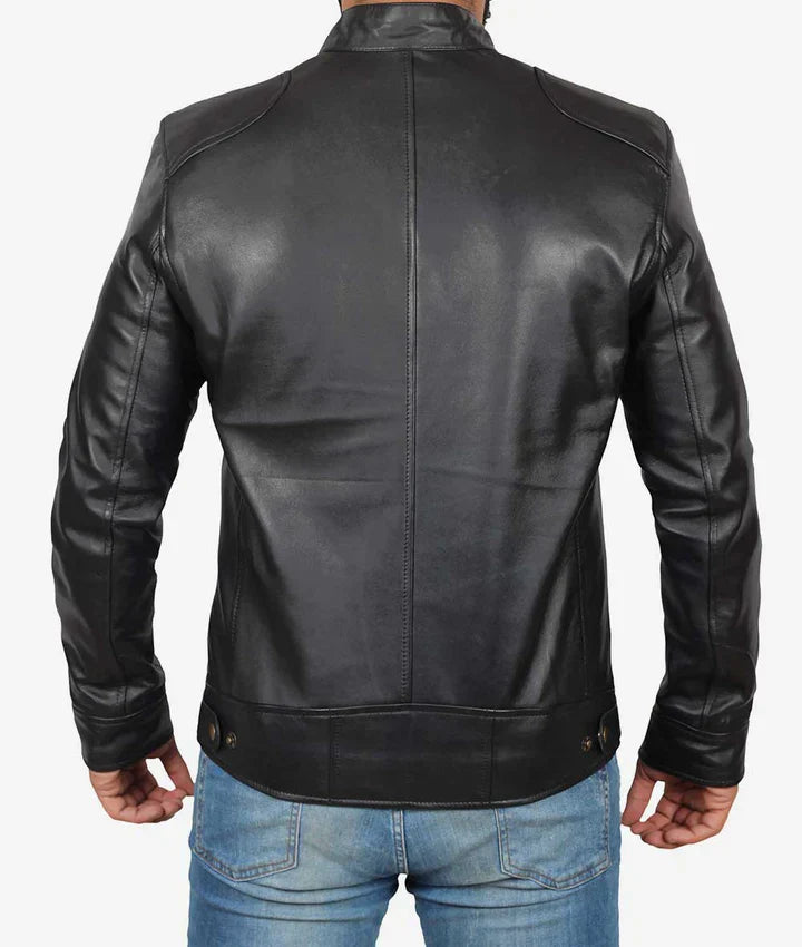 Mens Cafe Racer Jacket Black