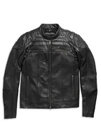 Motorcycle Black Cafe Racer Leather Jacket