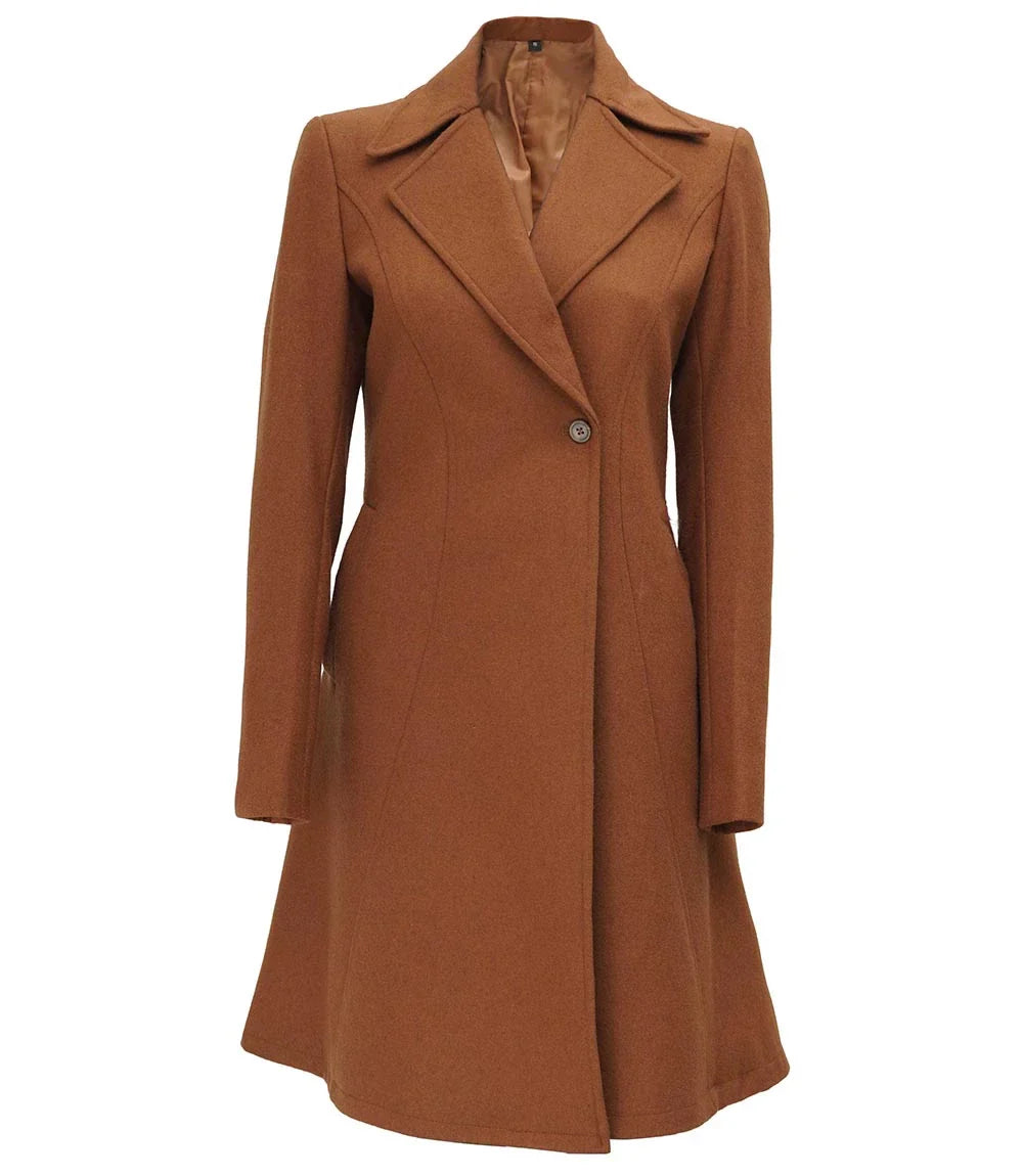 Womens Double Breasted Camel Coat