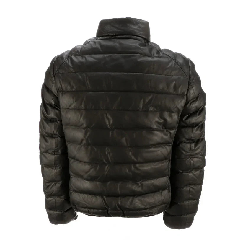 Mens Leather Puffer Jackets