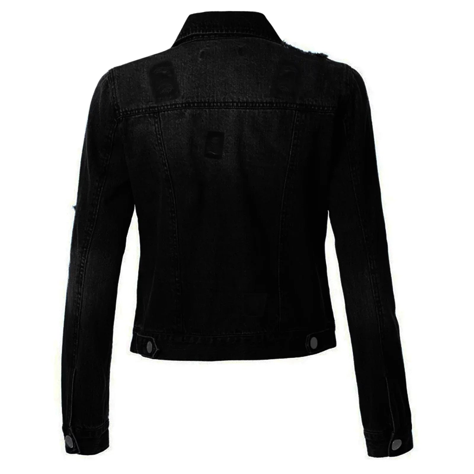 Womens Black Denim Jean Jacket