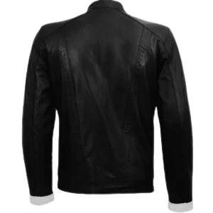 Black and White Leather Motorcycle Jacket