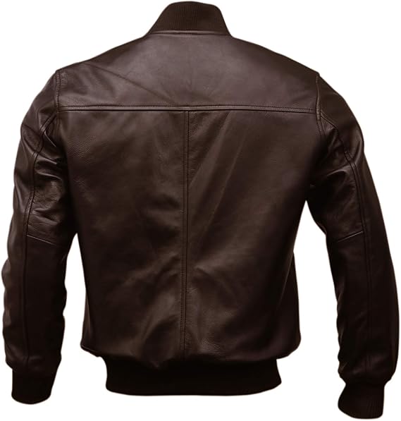 Brown Leather Bomber Sheep Jacket