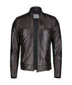 Men’s Stylish Coffee Brown Leather Jacket