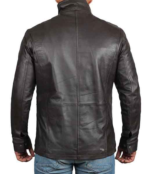 Men’s Long Brown Biker Leather Jacket