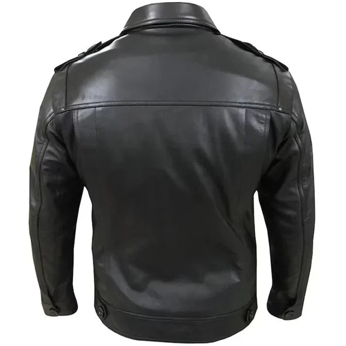 Classic Zipper Brown Leather Jacket