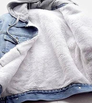 Hooded Denim Jacket Womens