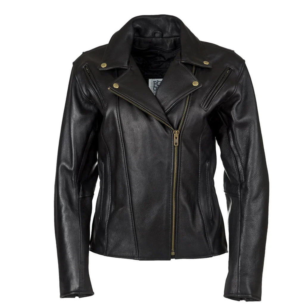 Womens Fitted Classic Motorcycle Jacket