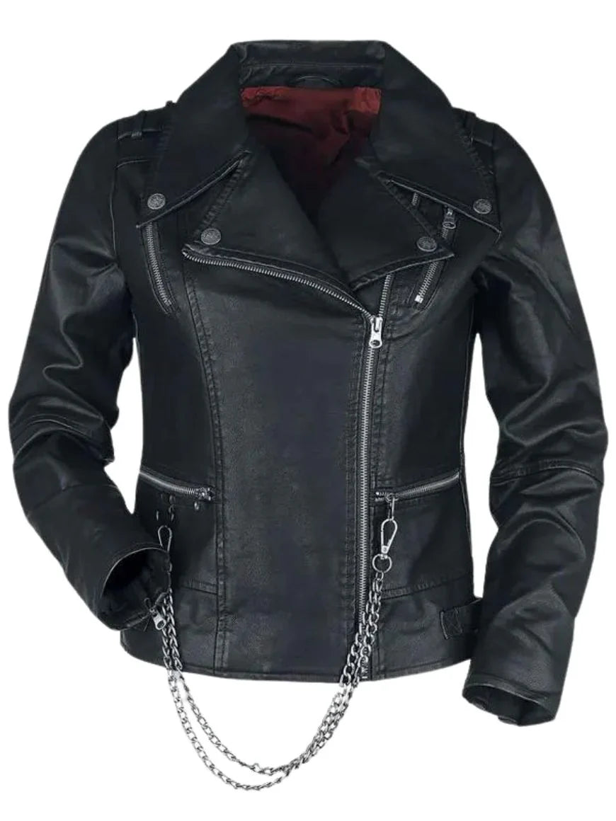 Black Biker Leather Jacket For Men