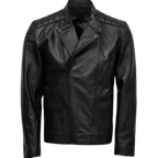 Removable Fur Collar Leather Jacket