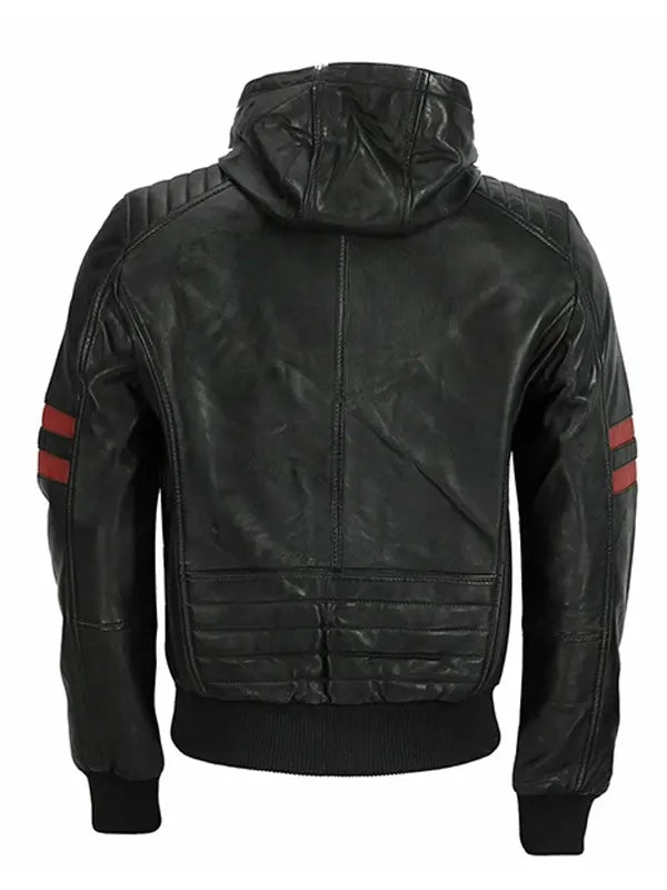 Mens Racing Hooded Biker Jacket