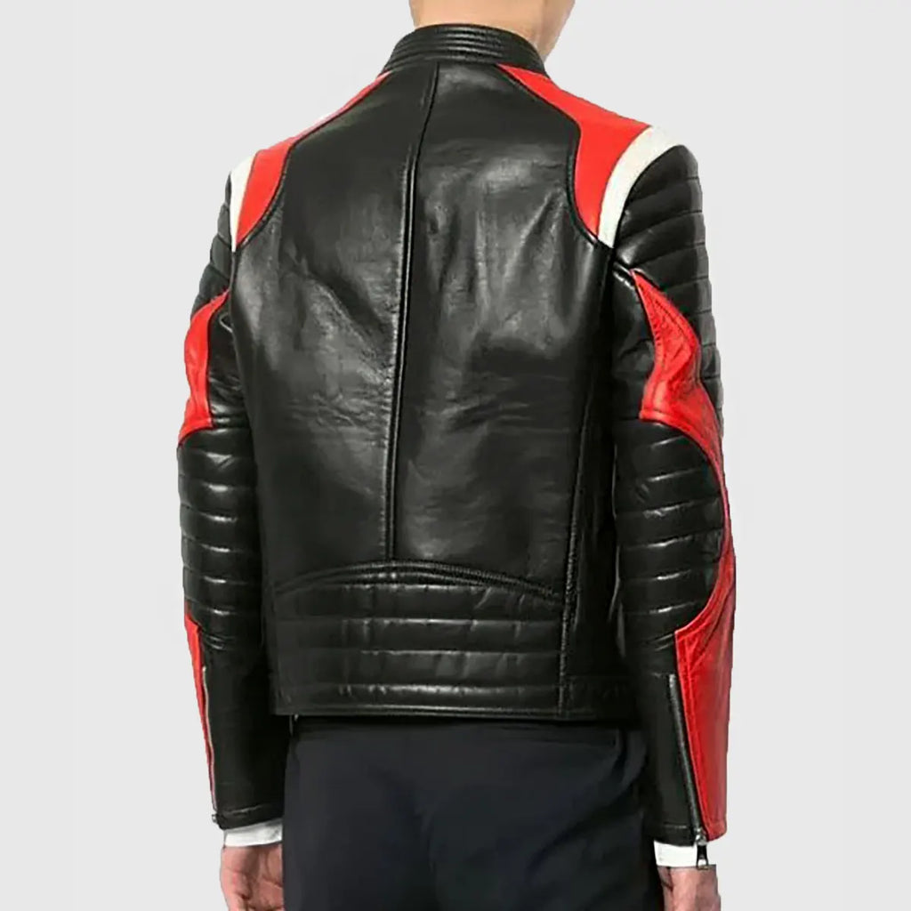 Classic black biker leather jacket