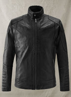 Cafe Racer Leather Jacket Black