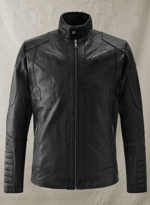 Cafe Racer Leather Jacket Black