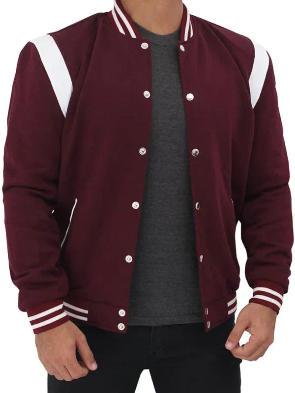 White and Maroon Letterman Jacket