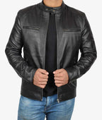Mens Cafe Racer Jacket Black