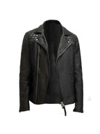 Mens Conroy Rugged Leather Biker Jacket