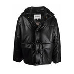 Faux Leather Puffer Jacket
