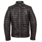 Mens Puffer Leather Jacket