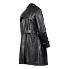 Mens Real Leather Trench Coat