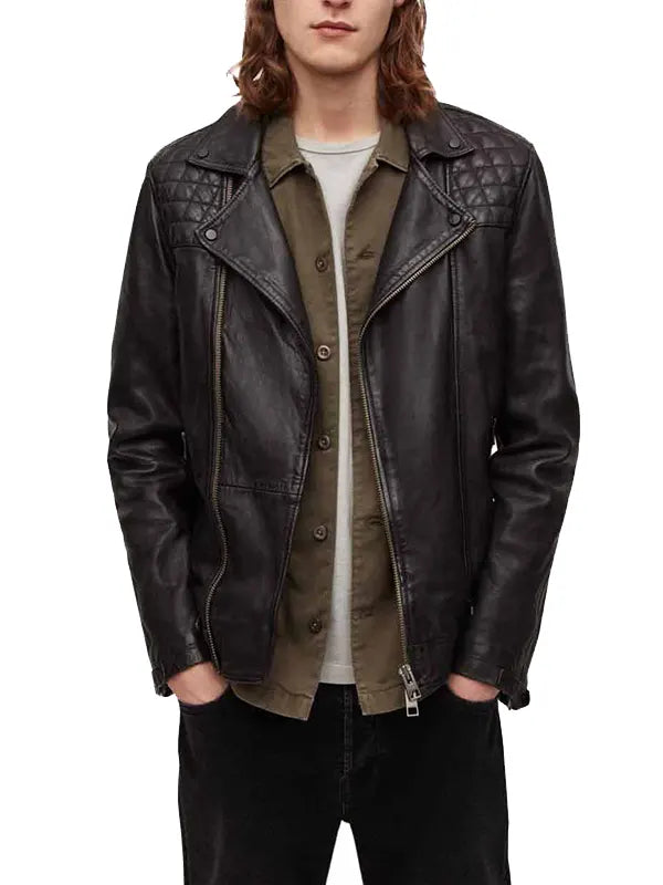 Mens Leather Biker Jacket