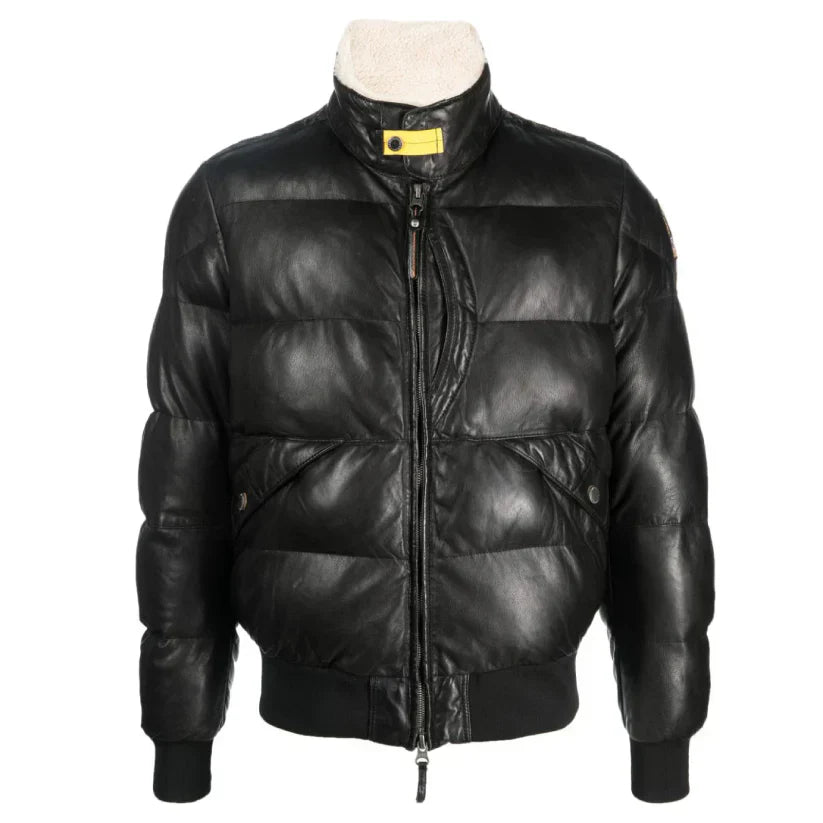 leather puffer jacket