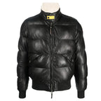 leather puffer jacket
